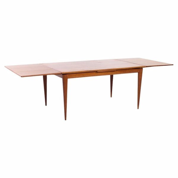 Johannes Andersen Style Mid Century Teak Hidden Leaf Dining Table
