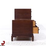 Johnson Furniture Mid Century Walnut and Brass Lowboy Dresser | Mid Century Modern Furniture - Mid Century Furniture Chicago Johnson Furniture Mid Century Walnut and Brass Lowboy Dresser