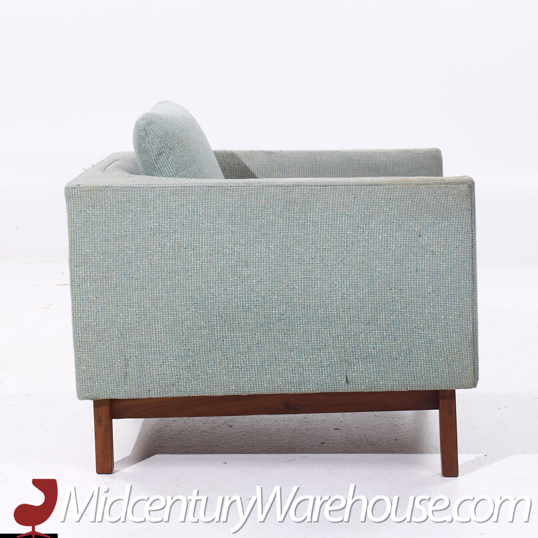 Josef Otmar Mid Century Walnut Club Lounge Chairs - Pair