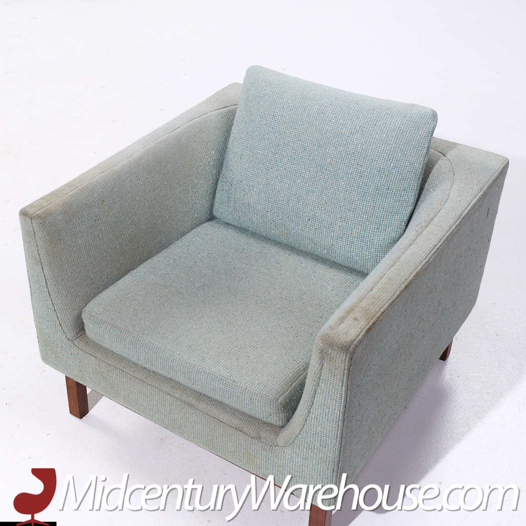 Josef Otmar Mid Century Walnut Club Lounge Chairs - Pair