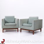 Josef Otmar Mid Century Walnut Club Lounge Chairs - Pair | Mid Century Modern Furniture - Mid Century Furniture Chicago Josef Otmar Mid Century Walnut Club Lounge Chairs - Pair