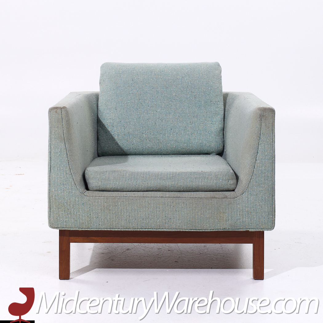 Josef Otmar Mid Century Walnut Club Lounge Chairs - Pair