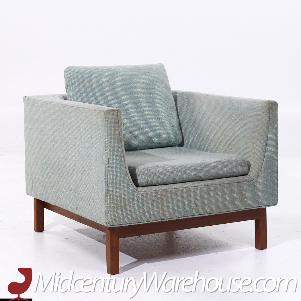 Josef Otmar Mid Century Walnut Club Lounge Chairs - Pair
