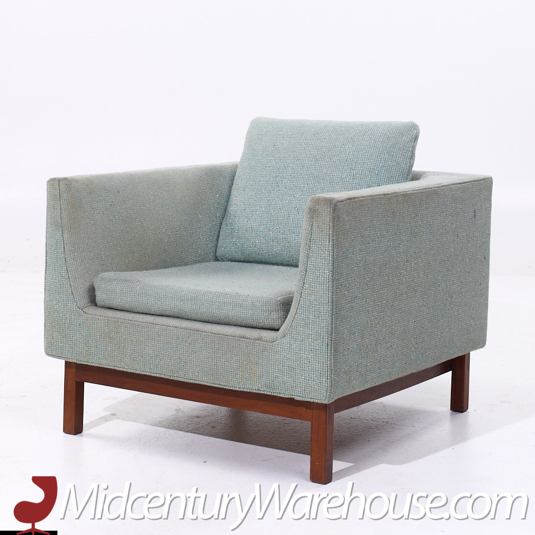 Josef Otmar Mid Century Walnut Club Lounge Chairs - Pair