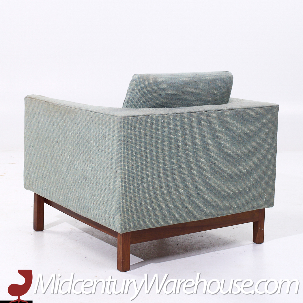 Josef Otmar Mid Century Walnut Club Lounge Chairs - Pair