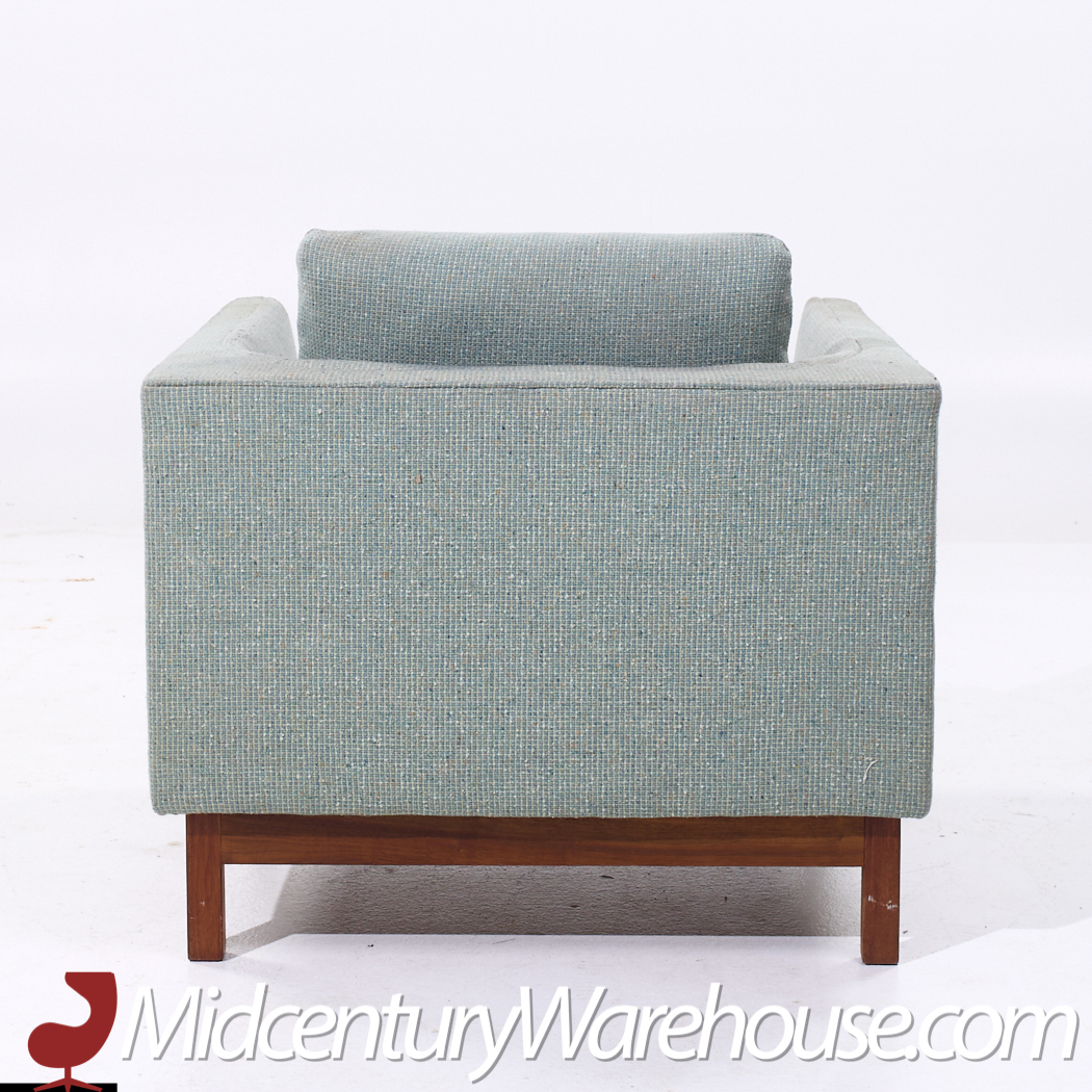 Josef Otmar Mid Century Walnut Club Lounge Chairs - Pair