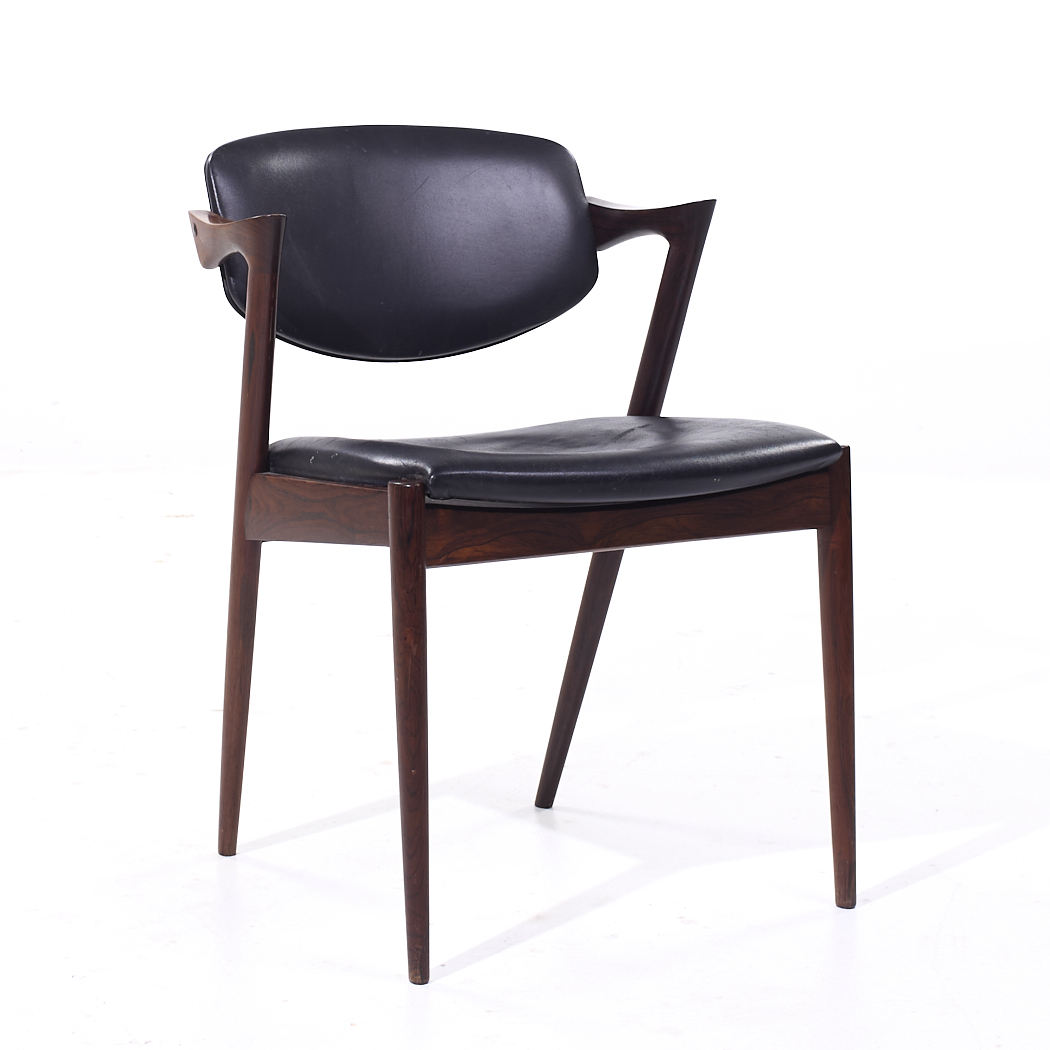 Kai Kristiansen Model 42 Mid Century Danish Rosewood Dining Chairs - Set of 6