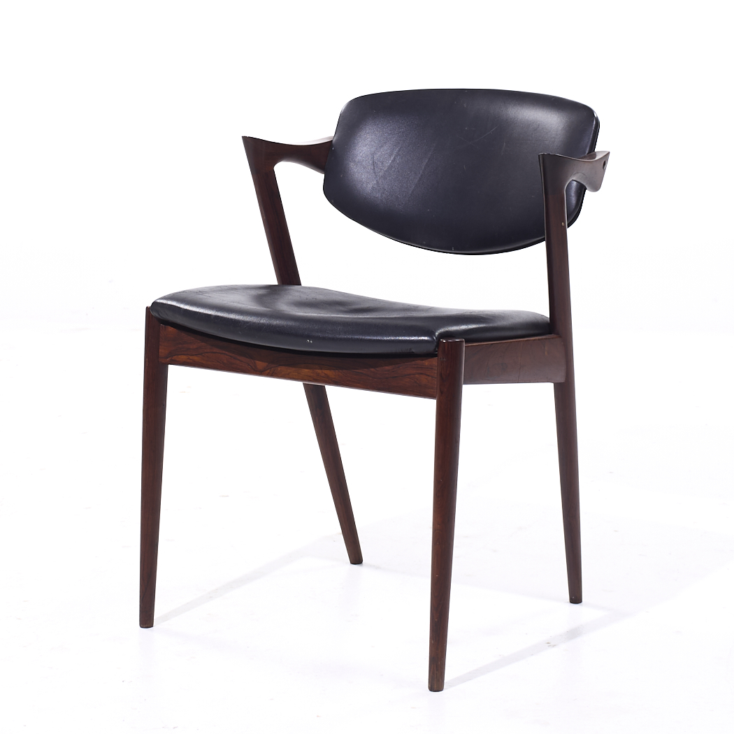 Kai Kristiansen Model 42 Mid Century Danish Rosewood Dining Chairs - Set of 6