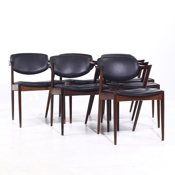 Kai Kristiansen Model 42 Mid Century Danish Rosewood Dining Chairs - Set of 6
