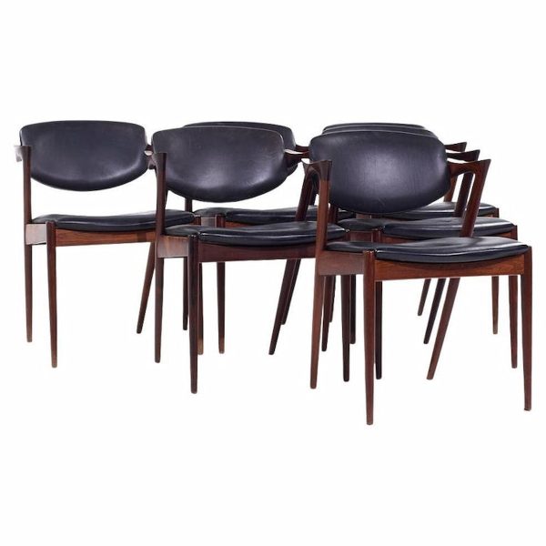 Kai Kristiansen Model 42 Mid Century Danish Rosewood Dining Chairs - Set of 6