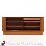 Kibaek Mobelfabrik Mid Century Danish Teak Tambour Door Credenza | Mid Century Modern Furniture - Mid Century Furniture Chicago Kibaek Mobelfabrik Mid Century Danish Teak Tambour Door Credenza