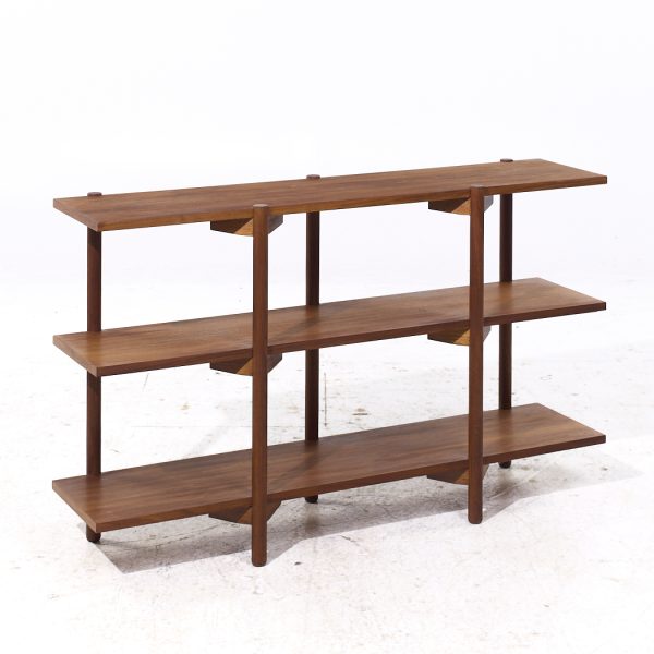 Milo Baughmam for Glenn of California Mid Century Walnut 3 Tier Bookcase