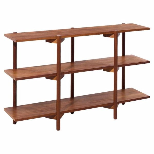 Milo Baughman for Glenn of California Mid Century Walnut 3 Tier Bookcase