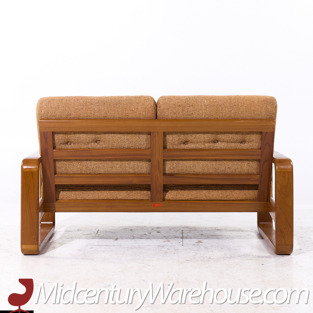 Milo Baughman Style Mid Century Teak Settee