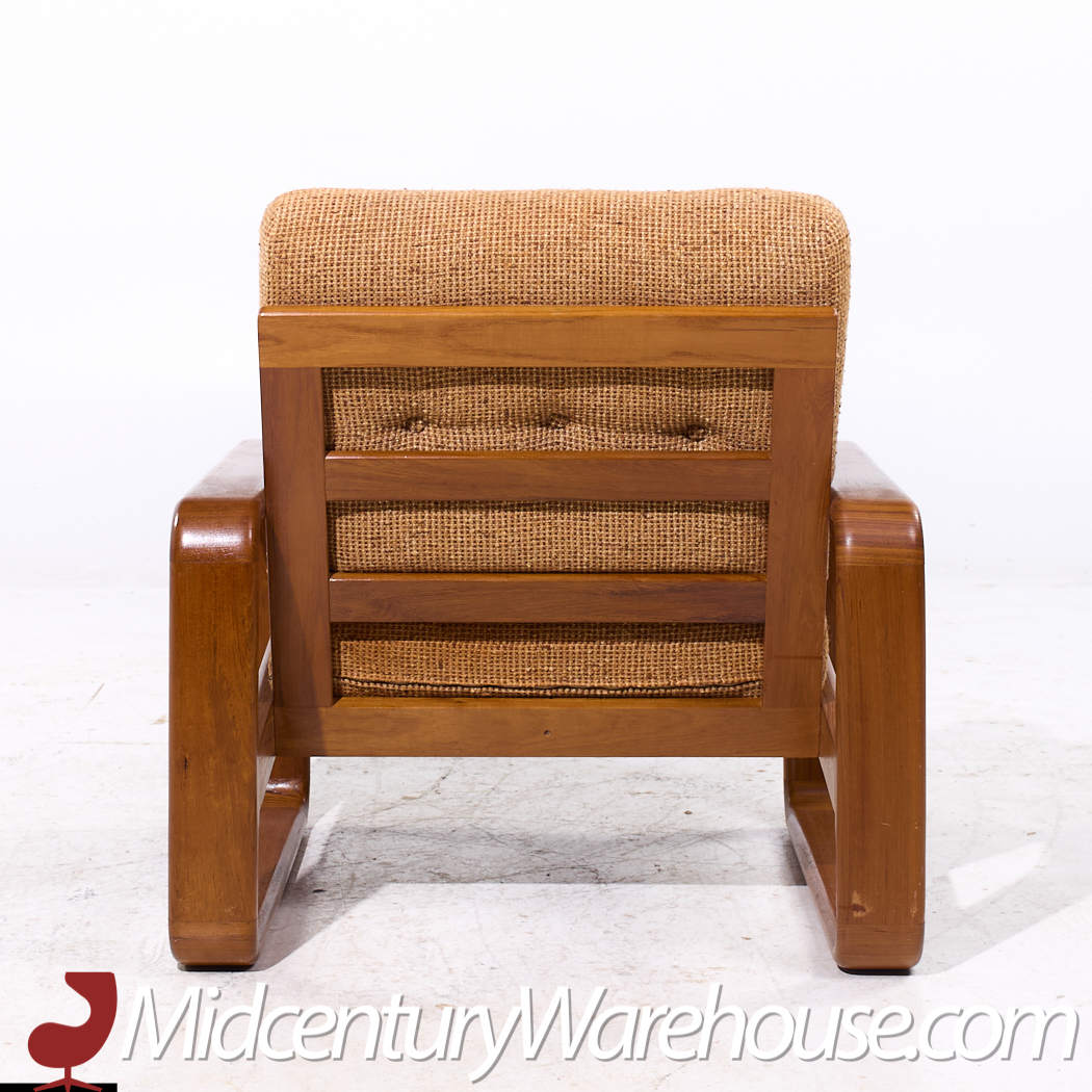 Milo Baughman Style Mid Century Teak Lounge Chairs - Pair