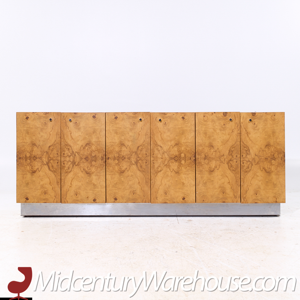 Milo Baughman for Thayer Coggin Mid Century Burlwood Credenza