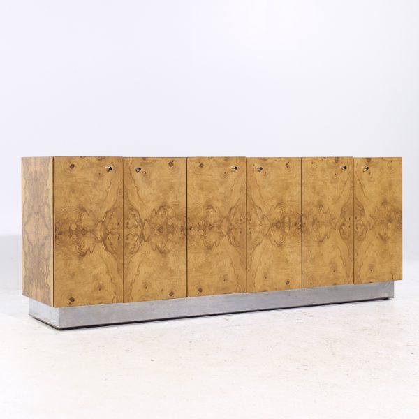 Milo Baughman for Thayer Coggin Mid Century Burlwood Credenza