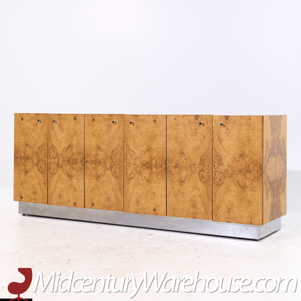 Milo Baughman for Thayer Coggin Mid Century Burlwood Credenza