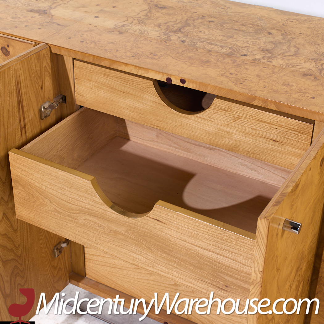 Milo Baughman for Thayer Coggin Mid Century Burlwood Credenza