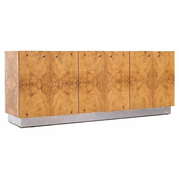 milo baughman for thayer coggin mid century burlwood credenza
