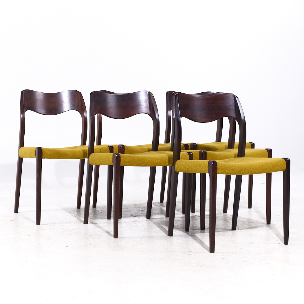 Niels Moller Model 71 Mid Century Danish Rosewood Dining Chairs - Set of 6