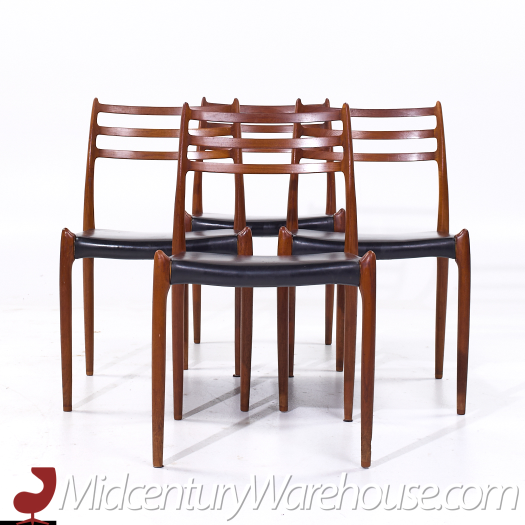 Niels Moller Model 78 Mid Century Danish Teak Dining Chairs - Set of 4