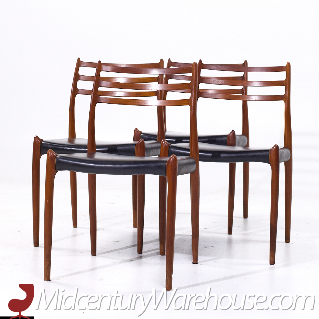 Niels Moller Model 78 Mid Century Danish Teak Dining Chairs - Set of 4