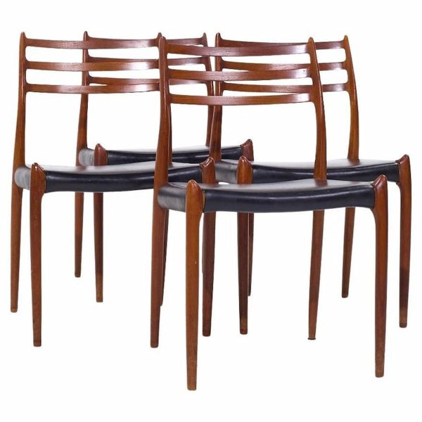 Niels Moller Model 78 Mid Century Danish Teak Dining Chairs - Set of 4