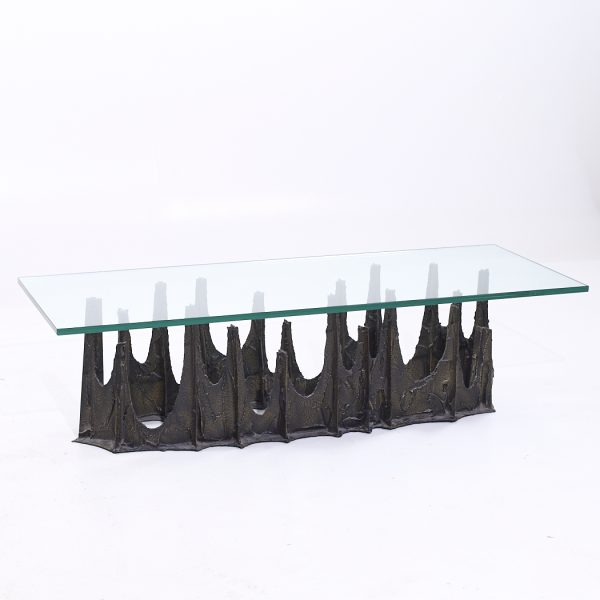 Paul Evans Pe-71 Mid Century Sculpted Bronze Stalagmite Oval Coffee Table