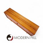 Svend Aage Larsen for Faarup Møbelfabrik Mid Century Danish Teak Tambour Door Credenza with Hutch