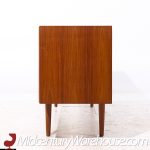 Svend Aage Larsen for Faarup Møbelfabrik Mid Century Danish Teak Tambour Door Credenza with Hutch | Mid Century Modern Furniture - Mid Century Furniture Chicago Svend Aage Larsen for Faarup Møbelfabrik Mid Century Danish Teak Tambour Door Credenza with Hutch