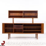 Svend Aage Larsen for Faarup Møbelfabrik Mid Century Danish Teak Tambour Door Credenza with Hutch | Mid Century Modern Furniture - Mid Century Furniture Chicago Svend Aage Larsen for Faarup Møbelfabrik Mid Century Danish Teak Tambour Door Credenza with Hutch
