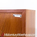 Svend Aage Larsen for Faarup Møbelfabrik Mid Century Danish Teak Tambour Door Credenza with Hutch | Mid Century Modern Furniture - Mid Century Furniture Chicago Svend Aage Larsen for Faarup Møbelfabrik Mid Century Danish Teak Tambour Door Credenza with Hutch