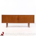 Svend Aage Larsen for Faarup Møbelfabrik Mid Century Danish Teak Tambour Door Credenza with Hutch | Mid Century Modern Furniture - Mid Century Furniture Chicago Svend Aage Larsen for Faarup Møbelfabrik Mid Century Danish Teak Tambour Door Credenza with Hutch