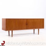 Svend Aage Larsen for Faarup Møbelfabrik Mid Century Danish Teak Tambour Door Credenza with Hutch | Mid Century Modern Furniture - Mid Century Furniture Chicago Svend Aage Larsen for Faarup Møbelfabrik Mid Century Danish Teak Tambour Door Credenza with Hutch