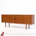 Svend Aage Larsen for Faarup Møbelfabrik Mid Century Danish Teak Tambour Door Credenza with Hutch | Mid Century Modern Furniture - Mid Century Furniture Chicago Svend Aage Larsen for Faarup Møbelfabrik Mid Century Danish Teak Tambour Door Credenza with Hutch