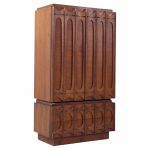 tobago brutalist mid century walnut armoire dresser