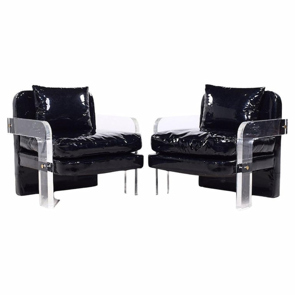 Vladimir Kagan Mid Century Lucite Lounge Chairs - Pair