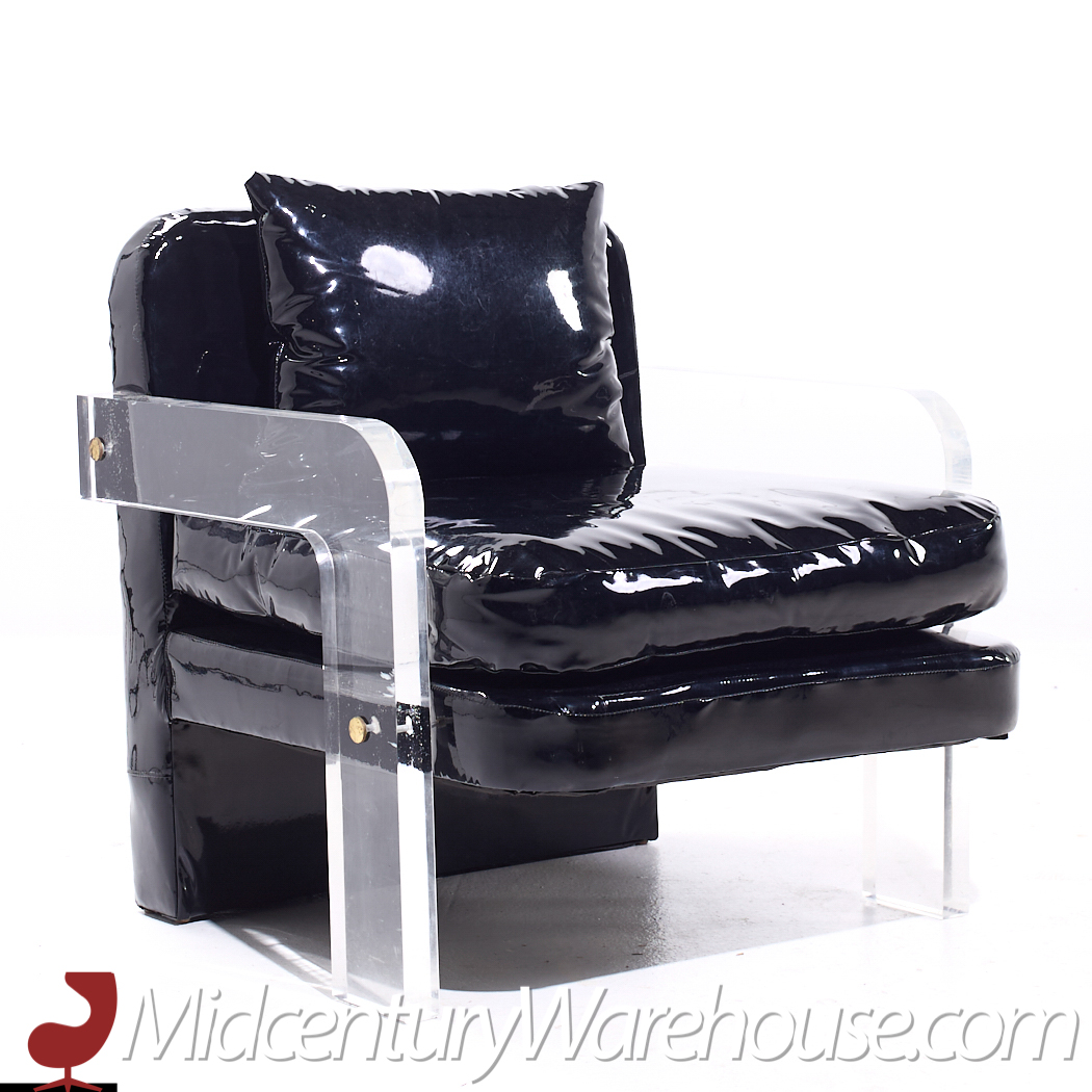 Vladimir Kagan Mid Century Lucite Lounge Chairs - Pair