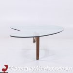 Vladimir Kagan Style Mid Century Walnut and Lucite Kidney Shaped Coffee Table | Mid Century Modern Furniture - Mid Century Furniture Chicago Vladimir Kagan Style Mid Century Walnut and Lucite Kidney Shaped Coffee Table