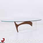 Vladimir Kagan Style Mid Century Walnut and Lucite Kidney Shaped Coffee Table | Mid Century Modern Furniture - Mid Century Furniture Chicago Vladimir Kagan Style Mid Century Walnut and Lucite Kidney Shaped Coffee Table