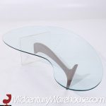 Vladimir Kagan Style Mid Century Walnut and Lucite Kidney Shaped Coffee Table | Mid Century Modern Furniture - Mid Century Furniture Chicago Vladimir Kagan Style Mid Century Walnut and Lucite Kidney Shaped Coffee Table