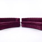 Weiman Mid Century Channeled Crescent Sofa - Pair | Mid Century Modern Furniture - Mid Century Furniture Chicago Weiman Mid Century Channeled Crescent Sofa - Pair