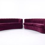 Weiman Mid Century Channeled Crescent Sofa - Pair | Mid Century Modern Furniture - Mid Century Furniture Chicago Weiman Mid Century Channeled Crescent Sofa - Pair