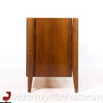 William Hinn Mid Century Walnut Curved Front Lowboy Dresser | Mid Century Modern Furniture - Mid Century Furniture Chicago William Hinn Mid Century Walnut Curved Front Lowboy Dresser