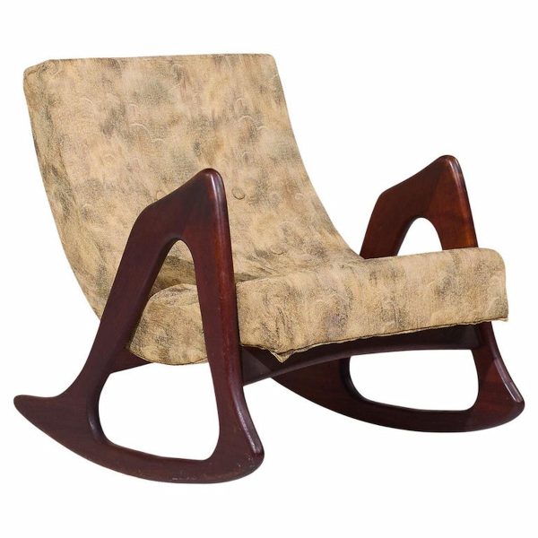 Adrian Pearsall for Craft Associates 812-cr Mid Century Walnut Rocking Lounge Chair