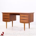 Arne Vodder Style Mid Century Danish Teak Desk | Mid Century Modern Furniture - Mid Century Furniture Chicago Arne Vodder Style Mid Century Danish Teak Desk