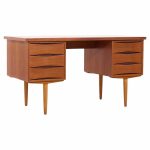 Arne Vodder Style Mid Century Danish Teak Desk | Mid Century Modern Furniture - Mid Century Furniture Chicago Arne Vodder Style Mid Century Danish Teak Desk
