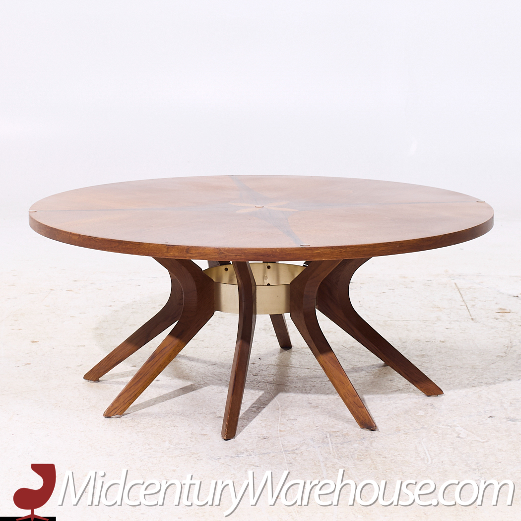Broyhill Brasilia Mid Century Walnut Cathedral Coffee Table