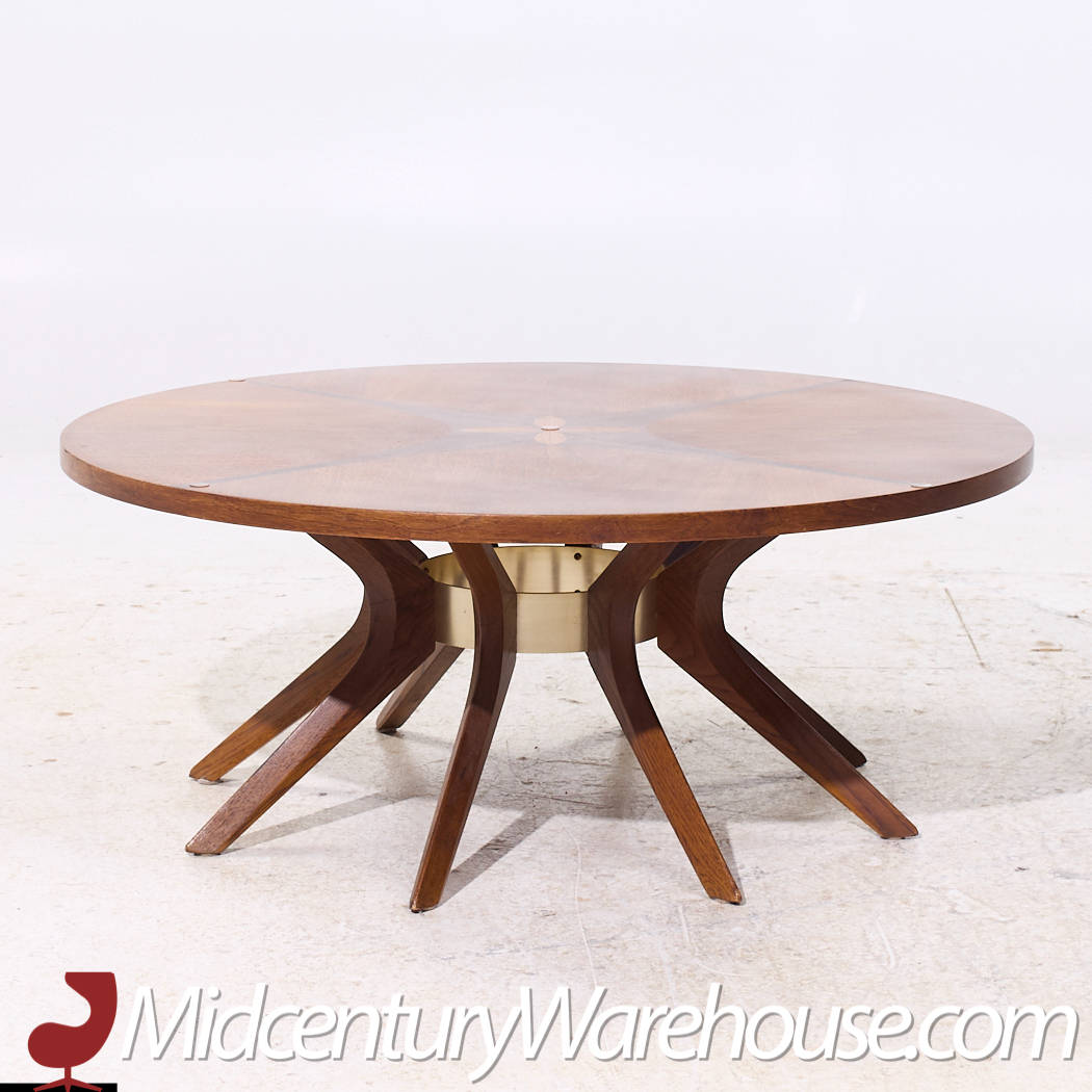 Broyhill Brasilia Mid Century Walnut Cathedral Coffee Table